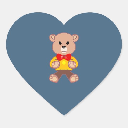 Knuffelbeer Hart Sticker (Voorkant)