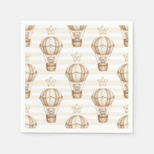 Knuffelbeer Heet Luchtballon Neutraal Patroon 5 Servet
