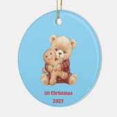 Knuffelbeer keramisch ornament (Links)