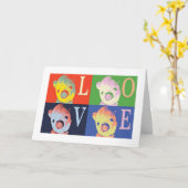 Knuffelbeer Kerst Kaart (Gele Bloem)