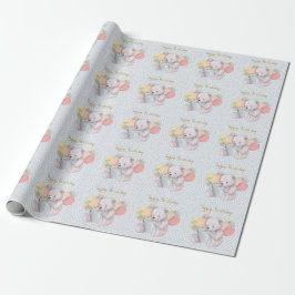 Knuffelbeer leest een boek Baby in Bloom Cadeaupapier