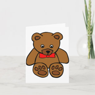 Knuffelbeer Met Een Rode Strik Briefkaarten