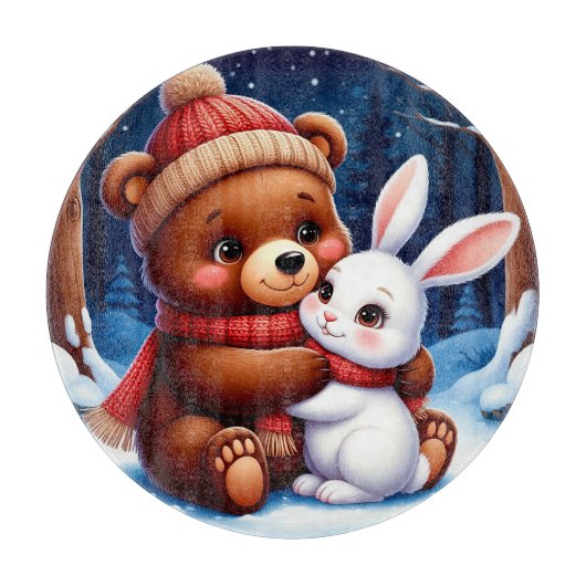 Knuffelbeer met Konijn Snijplank (Voorkant)