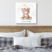 Knuffelbeer met muizen jongens nursery canvas afdruk (Insitu (Slaapkamer))