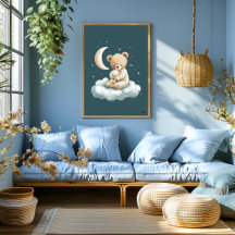 Knuffelbeer op wolk Slaapkamer Muurdecoratie voor 