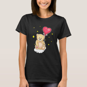 Knuffelbeer Op Wolk Sterren Hart Ballon Teddybeer T-shirt