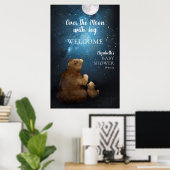 Knuffelbeer Over De Maan Welkom Poster (Thuiskantoor)