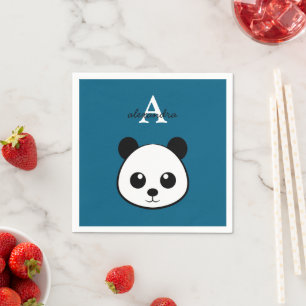 Knuffelbeer Panda Servetten – Persoonlijk Monogram