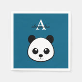 Knuffelbeer Panda Servetten – Persoonlijk Monogram (Voorkant)