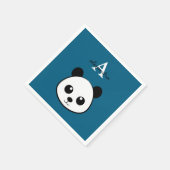 Knuffelbeer Panda Servetten – Persoonlijk Monogram (Hoek)