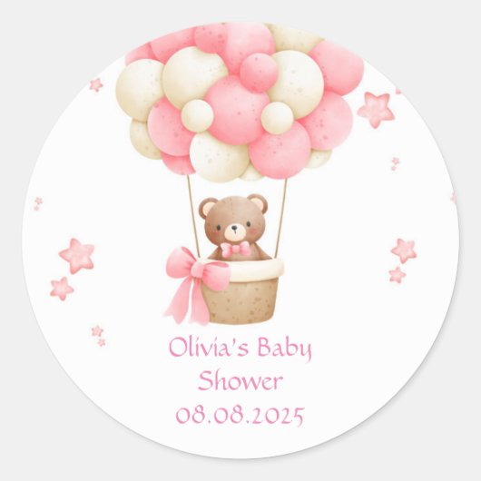 KNUFFELBEER ROZE RONDE STICKER (Voorkant)