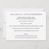 Knuffelbeer & Spoken Halloween Kleur Uitnodiging (Achterkant)