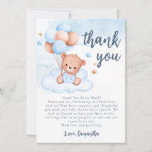 Knuffelbeer Waterverf Jongens Baby Shower Aanpasba