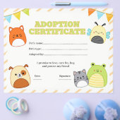 knuffelbeest adoptiecertificaat bewerkbaar flyer (Enkel)