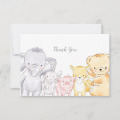 Knuffelbeesten Baby shower Sprinkle Bedankkaart (Voorkant)