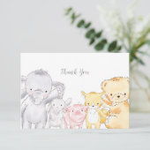 Knuffelbeesten Baby shower Sprinkle Bedankkaart (Staand voorkant)