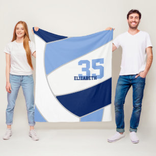 knuffelblauw wit meisjes volleybal kamer decor fleece deken