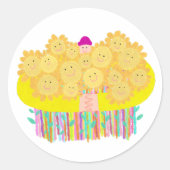 Knuffelbloemen Ronde Sticker (Voorkant)
