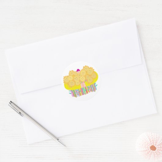 Knuffelbloemen Ronde Sticker (Envelop)
