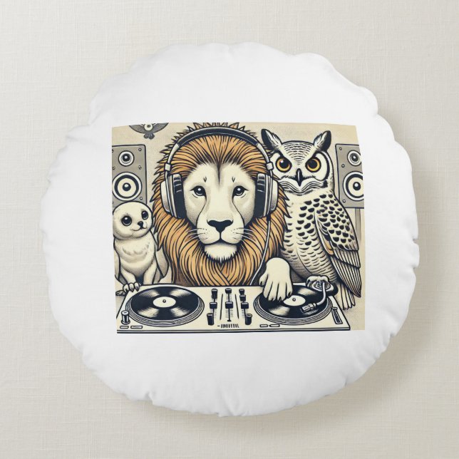 knuffelbolkussen rond kussen (Voorkant)