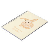 Knuffelbruine konijn - transparant op beige.    notitieboek (Linkerzijde)