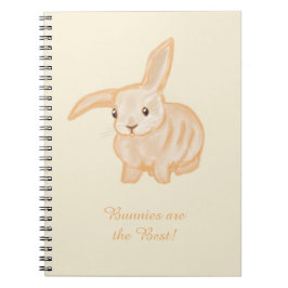 Knuffelbruine konijn - transparant op beige.    notitieboek