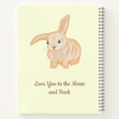 Knuffelbruine konijn - transparant op geel.   notitieboek (Achterkant)