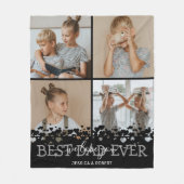 Knuffeldekbed met foto collage van de leukste papa fleece deken (Voorkant)