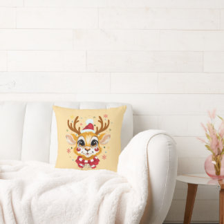Knuffeldekendekpillow met baby rendier voor Kerst Kussen