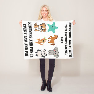 Knuffeldekens met malse dieren voor kinderen fleece deken