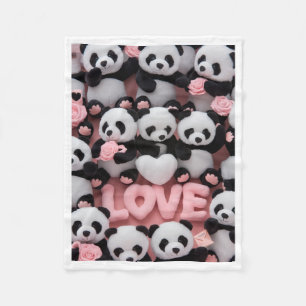 Knuffeldekens met schattige pandabeertjes en LIEFD Fleece Deken
