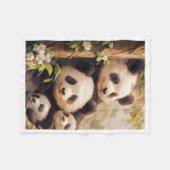 Knuffeldekens met stambomen van schattige panda-fa fleece deken (Voorkant (Horizontaal))