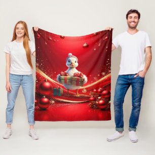 Knuffeldekent met eendjes fleece deken