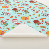 Knuffeldekent met kerstkatten sherpa deken (3/4)