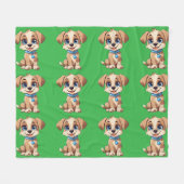 Knuffeldekent van fleece met een schattige puppy deken (Voorkant (Horizontaal))