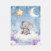 Knuffeldekentje met adorabele babyolifant fleece deken (Voorkant)