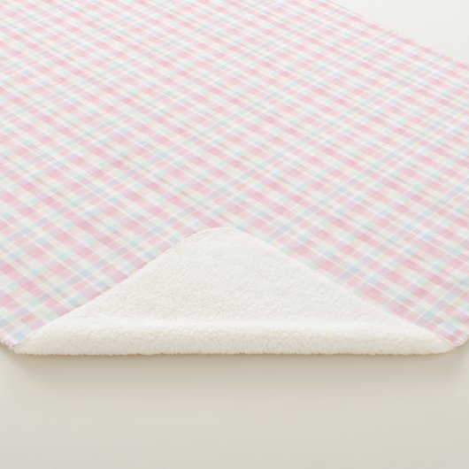 Knuffeldekentje met Pasen pastelruitjes Sherpa Deken (3/4)