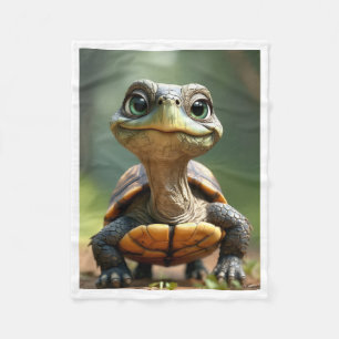 Knuffeldekentje met schattige baby zeeschildpad va fleece deken