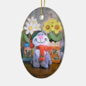 Knuffeldier Kitten en sjaal Keramisch Ornament (Links)