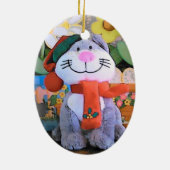 Knuffeldier Kitten en sjaal Keramisch Ornament (Achterkant)