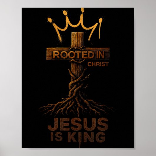 Knuffeldoek Jezus Is Koning Gewortelde Christelijk Poster (Voorkant)