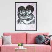 Knuffelen canvas afdruk (Insitu (Woonkamer))