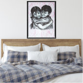 Knuffelen canvas afdruk (Insitu (Slaapkamer))
