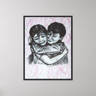 Knuffelen canvas afdruk