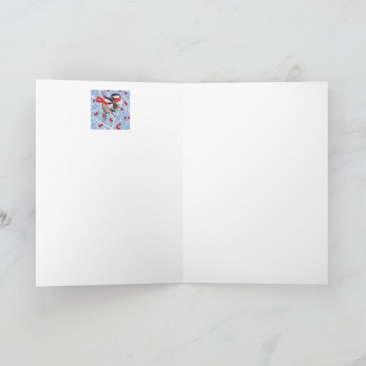 Knuffelen Chickadees Kerstmisnota Kaart (Binnen)