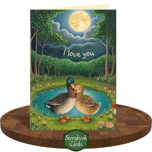 Knuffelen Ducks Pond Art Loving Jubileum Kaart