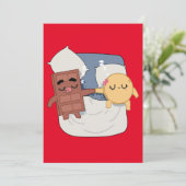 Knuffelen in de zomer Funny koppel Choco en pannen Kaart (Staand voorkant)
