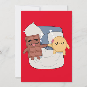 Knuffelen in de zomer Funny koppel Choco en pannen Kaart