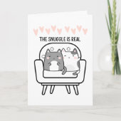 Knuffelen is echt twee katten knuffelen met Valent Kaart (Voorkant)