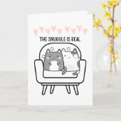 Knuffelen is echt twee katten knuffelen met Valent Kaart (Gele Bloem)